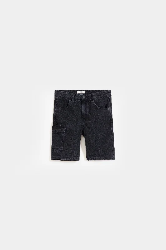 Denim Cargo Pockets Short