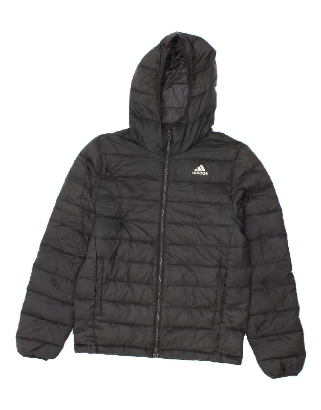 ADIDAS Mens Clima Proof Hooded Padded Jacket UK 36 Small Black