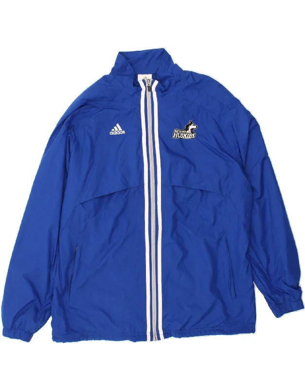 ADIDAS Mens Climalite Rain Jacket UK 38 Medium Blue Polyester