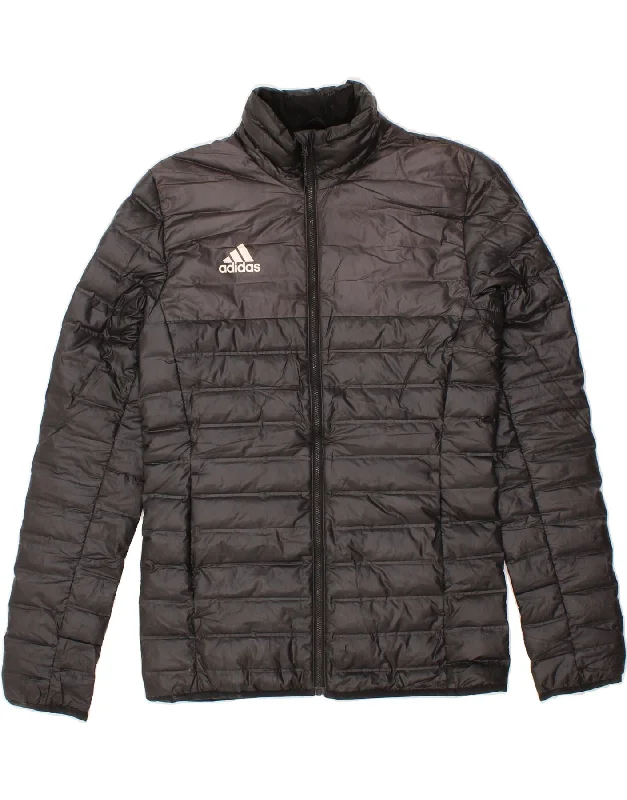 ADIDAS Mens Padded Jacket UK 36 Small Black Polyester