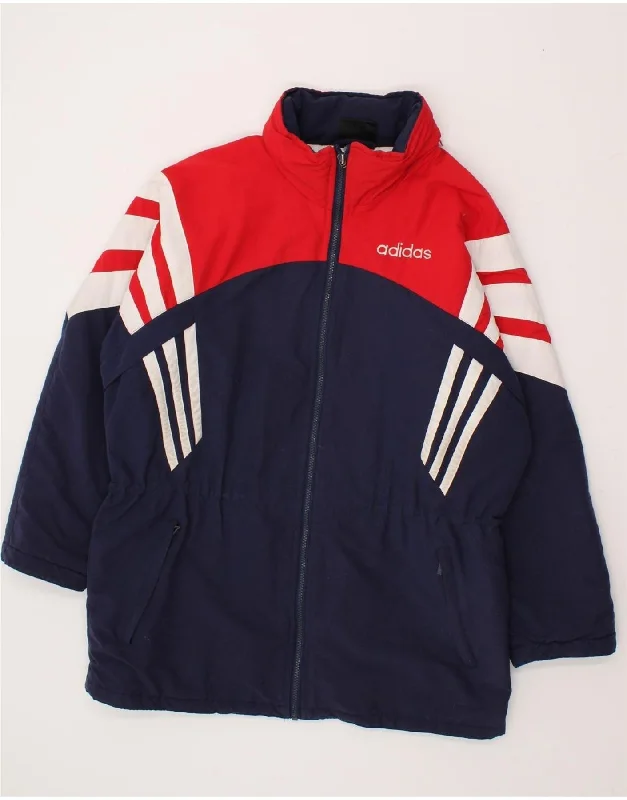 ADIDAS Mens Windbreaker Jacket UK 38/40 Medium Navy Blue Colourblock