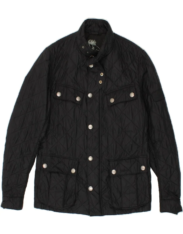 BARBOUR Mens Quilted Jacket UK 36 Small Black Polyamide