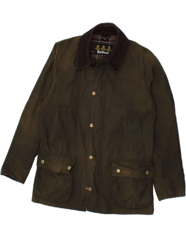 BARBOUR Mens Waxed Cotton Jacket UK 38 Medium Green Cotton