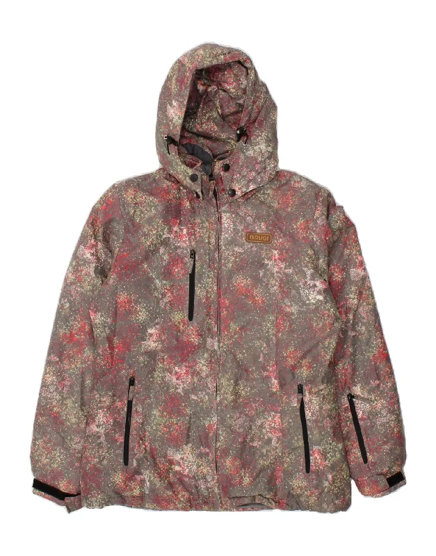 BRUGI Mens Hooded Rain Jacket UK 38 Medium Multicoloured Flecked Polyester