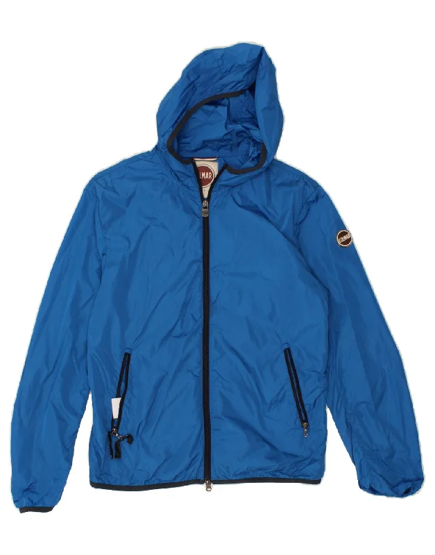 COLMAR Mens Hooded Rain Jacket IT 50 Medium Blue