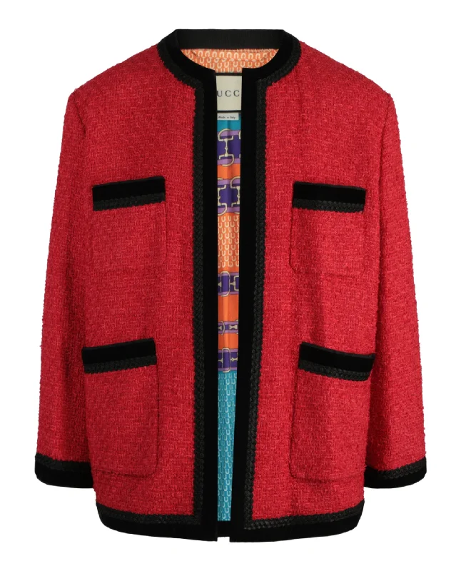 Colorblock Tweed Jacket