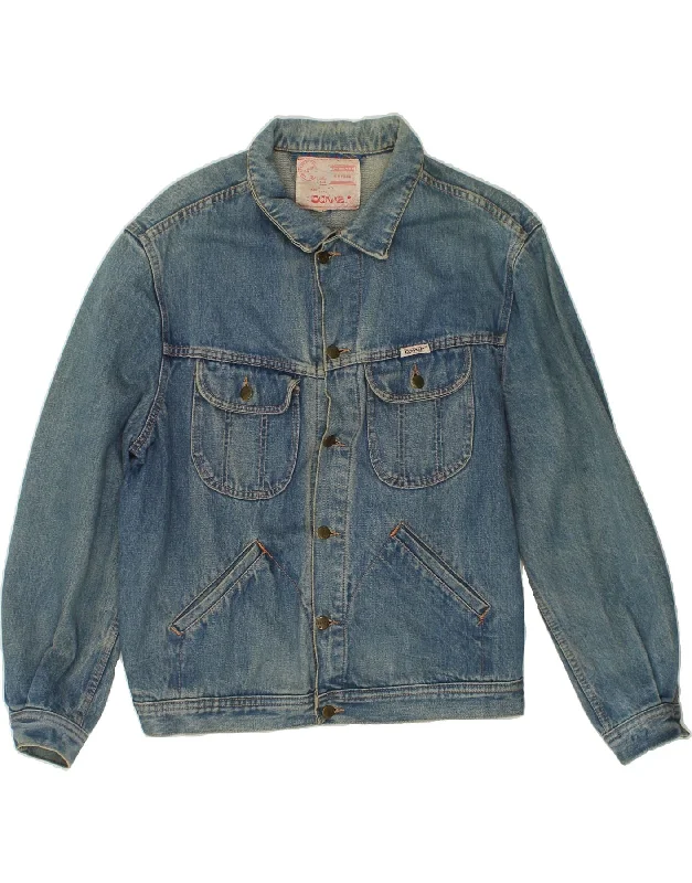 COVER Mens Denim Jacket UK 40 Large Blue Cotton