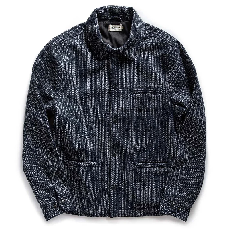 The Decker Jacket in Navy Wool Beach Cloth