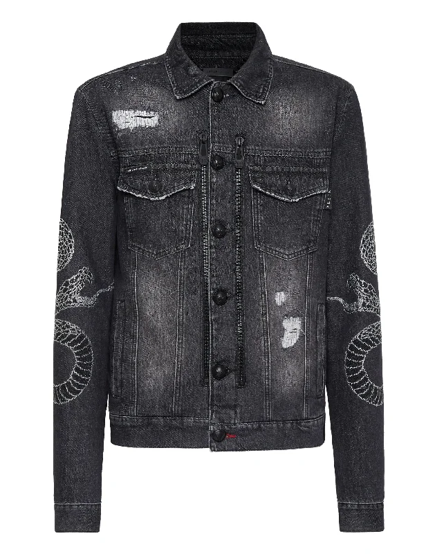 Denim Zip Jacket Snake