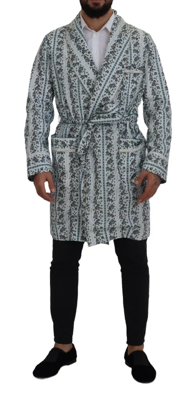 Dolce & Gabbana Elegant Floral Cotton Jacket Men's Robe