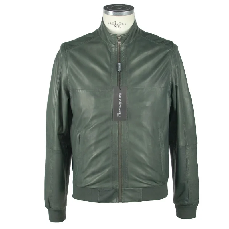 Emilio Romanelli Emerald Elegance Leather Men's Jacket