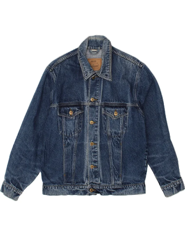 EXPLORER Mens Denim Jacket UK 40 Large Blue Cotton