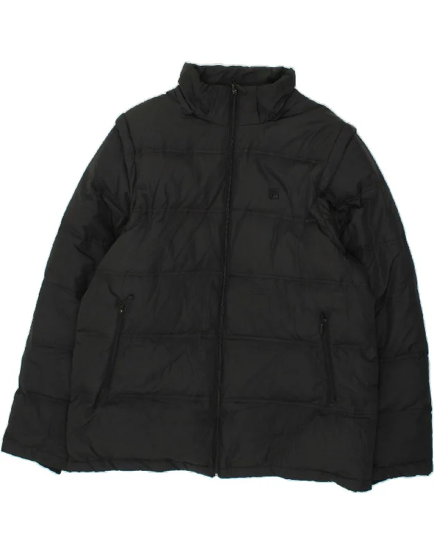 FILA Mens Padded Jacket UK 44 2XL Black Polyester