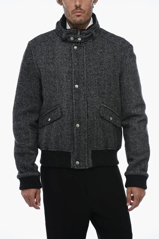 Isabel Marant Quilted PETER Bomber Jacket with Herringbone Motif