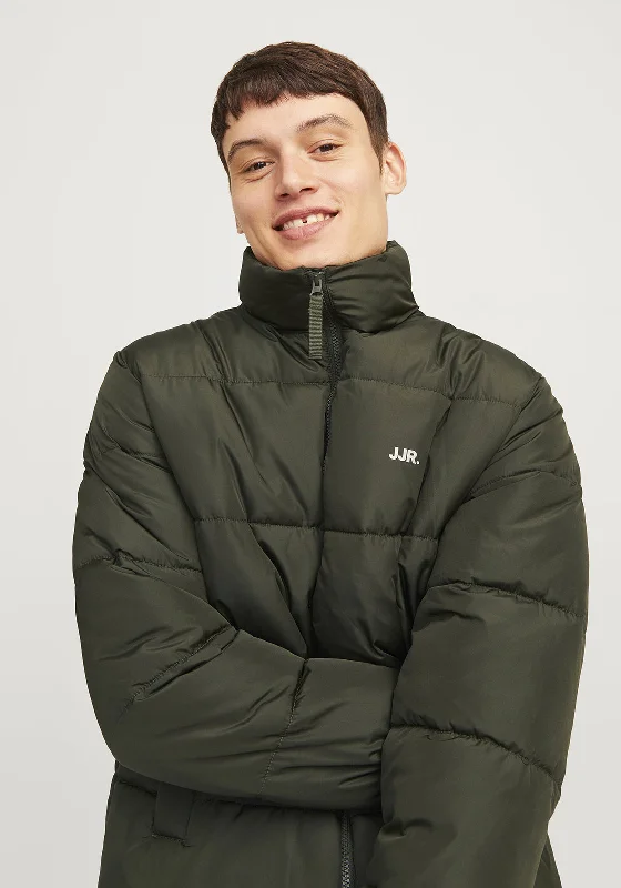 JJ Rebel by Jack & Jones Logo Puffer Jacket, Forest Green