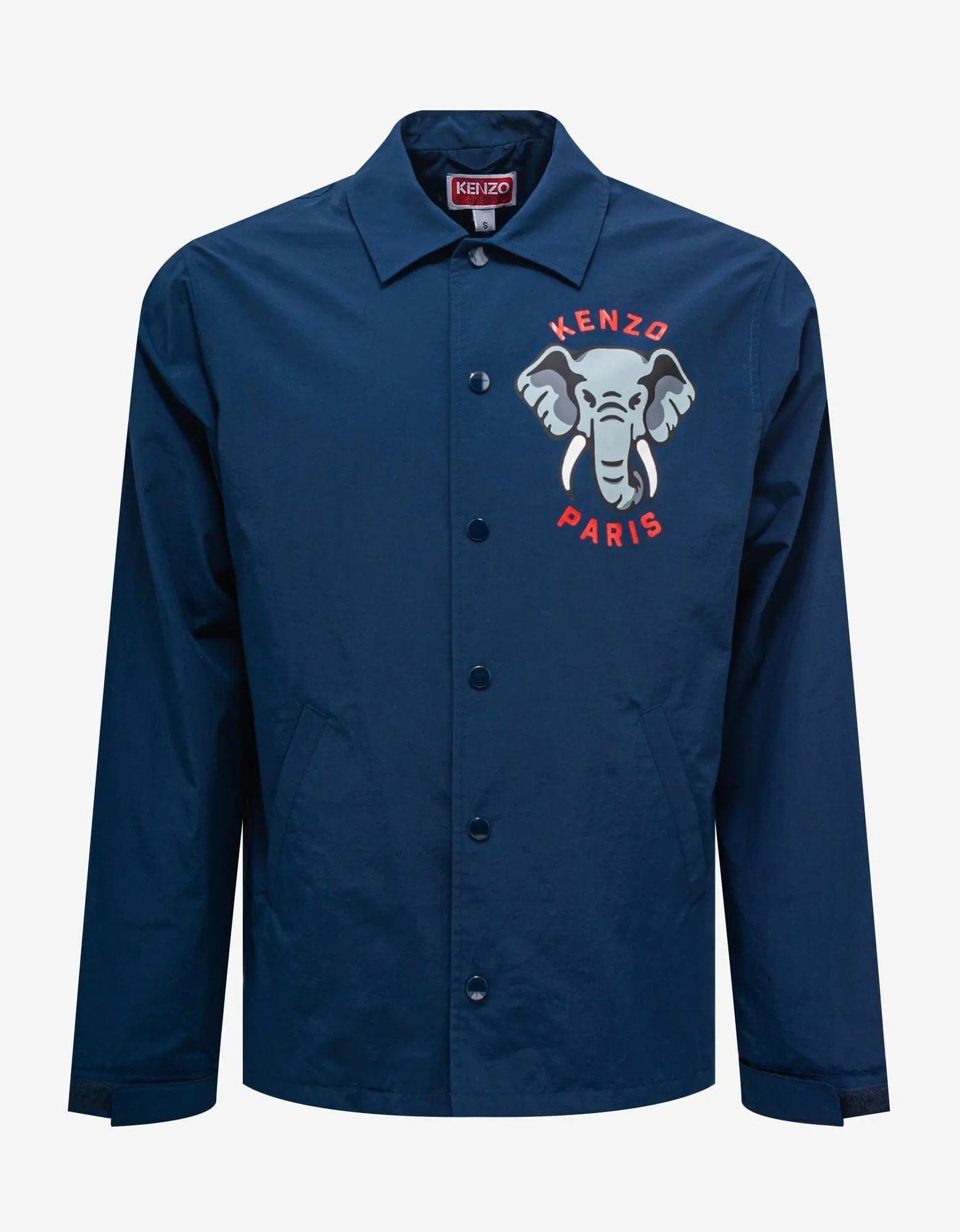 Kenzo Blue 'Kenzo Elephant' Coach Jacket