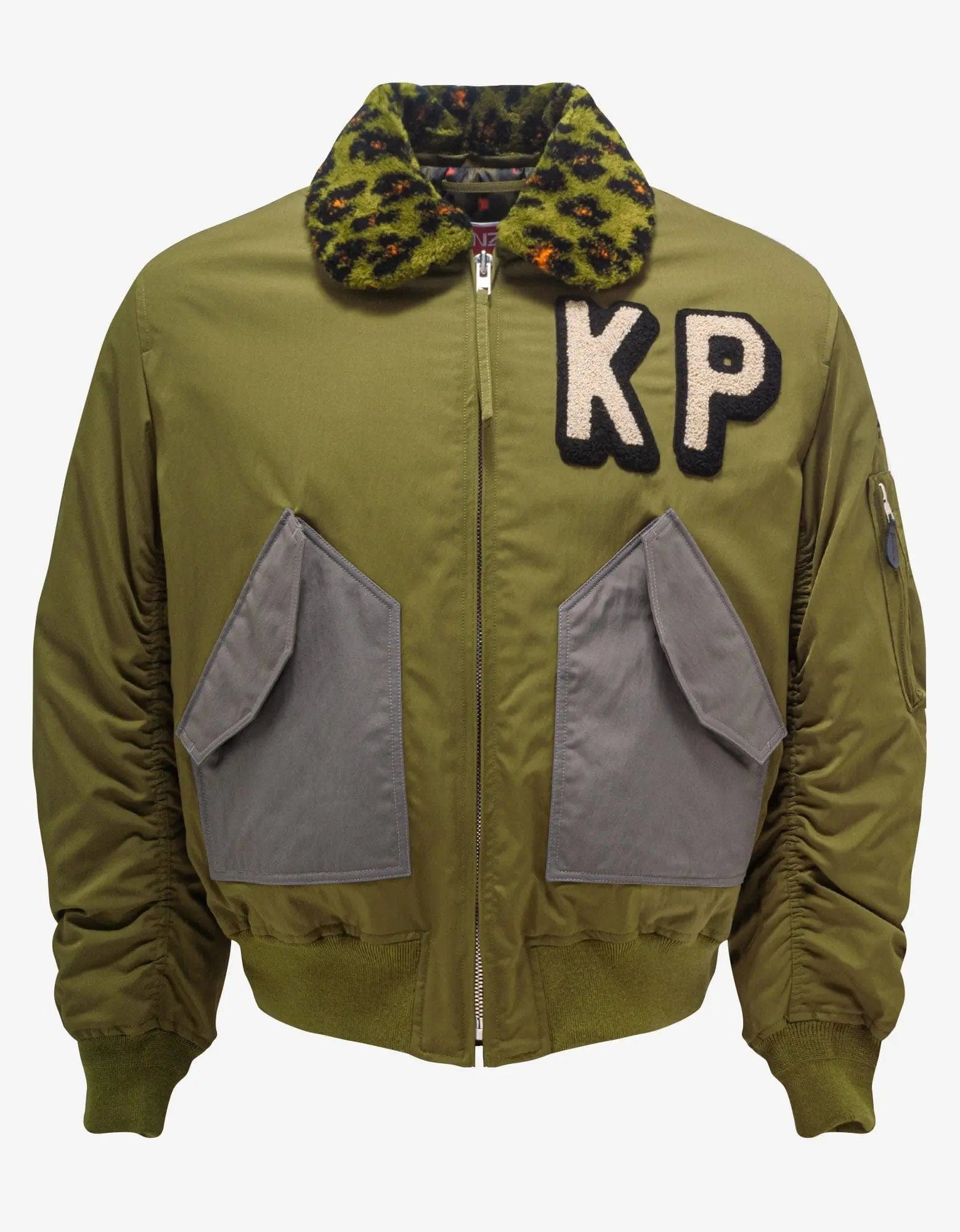 Kenzo Khaki Boxy Bomber Jacket