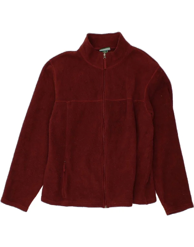 L.L.BEAN Mens Fleece Jacket UK 42 XL Burgundy Polyester