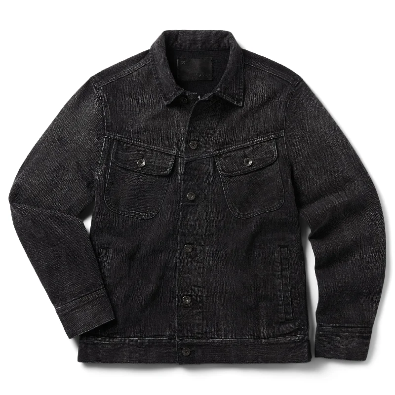 The Long Haul Jacket in Black 3-Month Wash Selvage