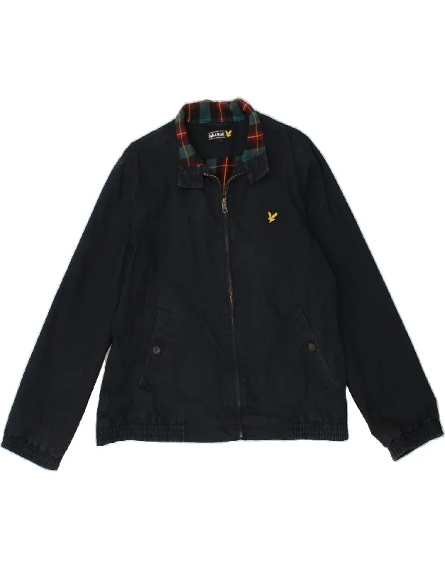 LYLE & SCOTT Mens Utility Jacket UK 40 Large Navy Blue Cotton