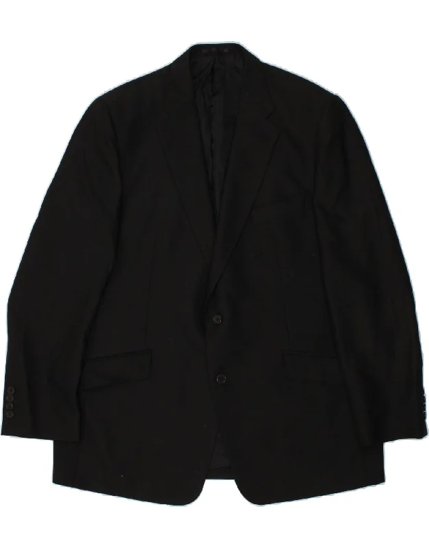 MAGEE Mens 2 Button Blazer Jacket IT 48 Medium Black Polyester