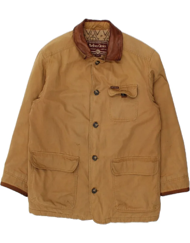 MARLBORO CLASSICS Mens Utility Jacket UK 40 Large Brown Cotton