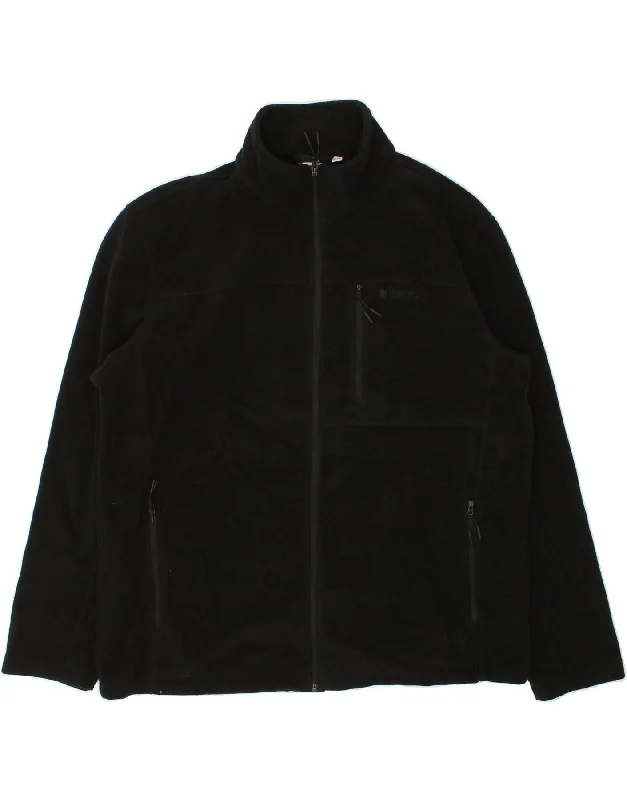 MOUNTAIN WAREHOUSE Mens Fleece Jacket UK 46 3XL Black Polyester