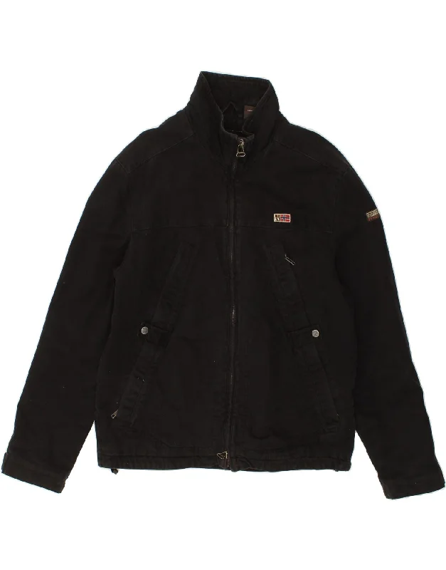 NAPAPIJRI Mens Utility Jacket UK 40 Large Black Cotton