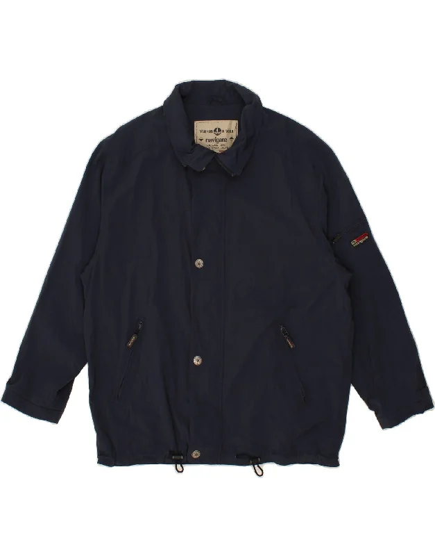 NAVIGARE Mens Bomber Jacket UK 42 XL Navy Blue