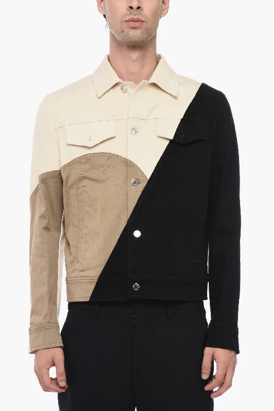 Neil Barrett Color Block Stretch Denim Jacket