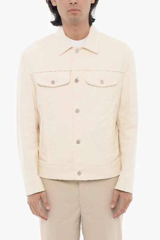 Neil Barrett Slim Fit Cotton Twill Jacket with Logoed Buttons