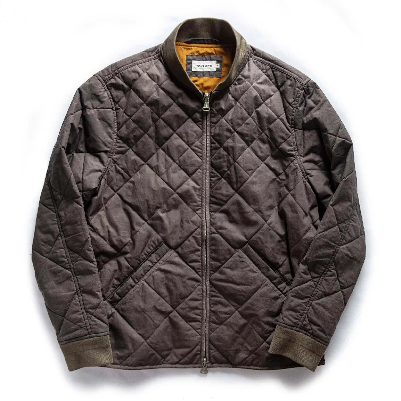 The Quilted Bomber Jacket in Espresso