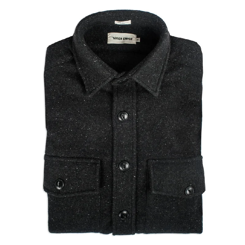 The Maritime Shirt Jacket in Charcoal Donegal Wool