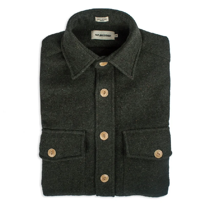 The Maritime Shirt Jacket in Moss Donegal Wool