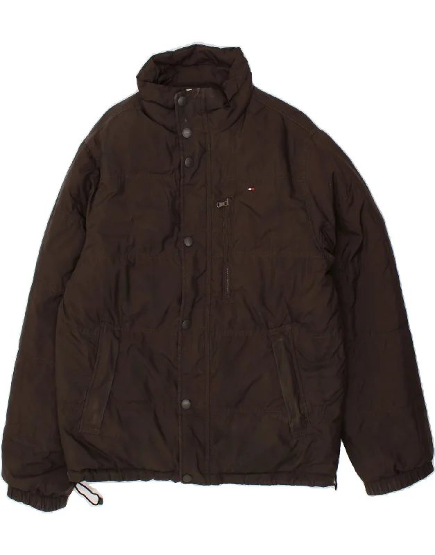 TOMMY HILFIGER Mens Reversible Padded Jacket UK 38 Medium Brown