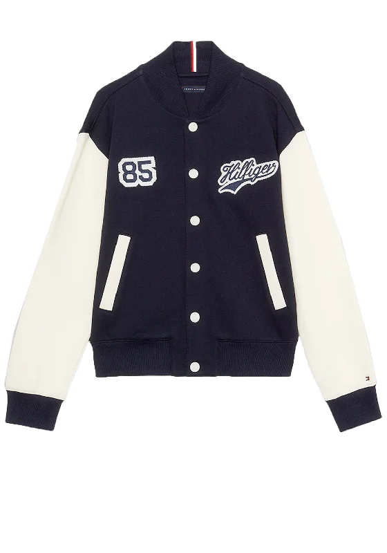 Tommy Hilfiger Boy Varsity Colour-Blocked Bomber Jacket, Navy