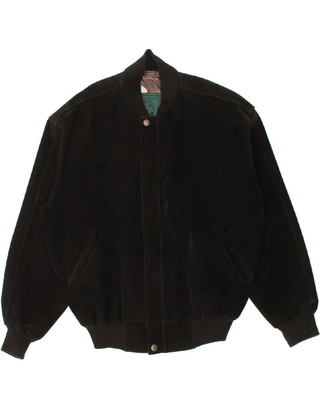 VINTAGE Mens Bomber Jacket UK 40 Large Black