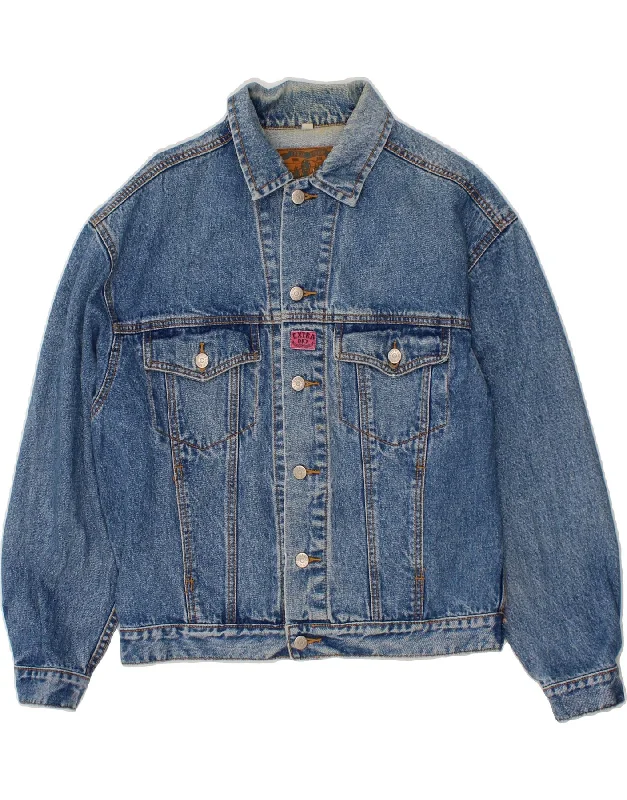 VINTAGE Mens Denim Jacket UK 36 Small Blue Cotton