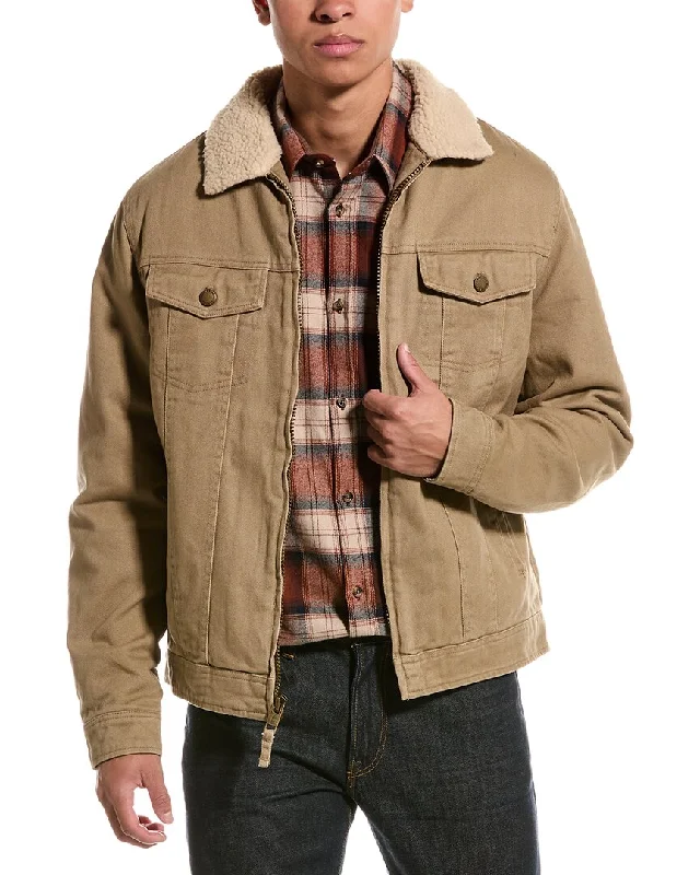 WEATHERPROOF VINTAGE Sherpa-Lined Canvas Twill Jacket