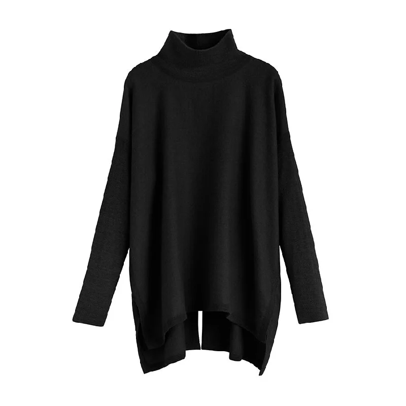 Alpaca Open-Back Turtleneck Sweater