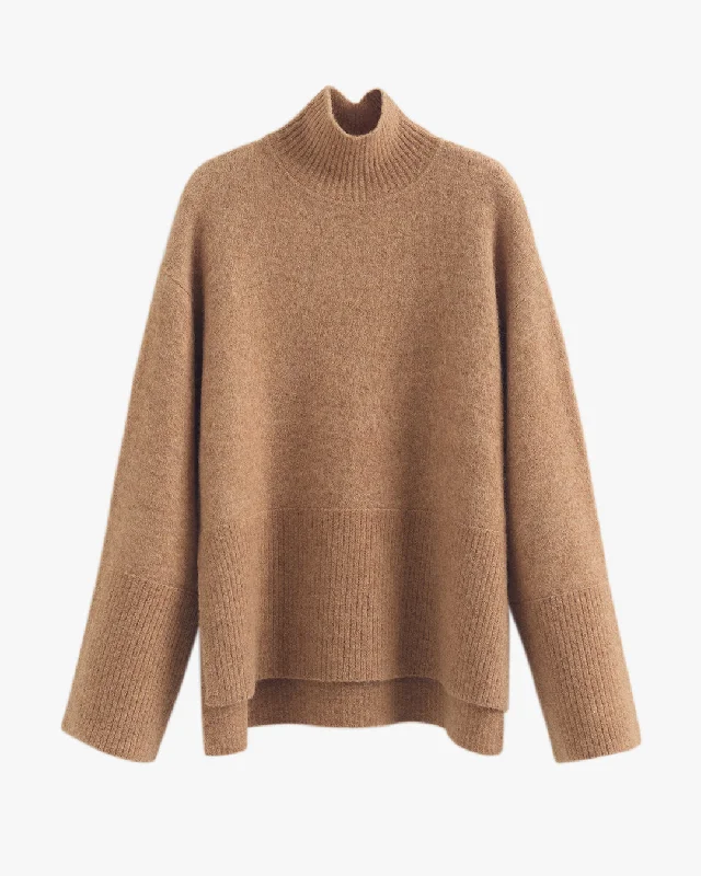 Alpaca Wool Relaxed Turtleneck Sweater