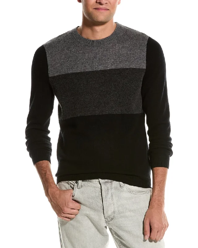 Autumn Cashmere Colorblock Cashmere Crewneck Sweater