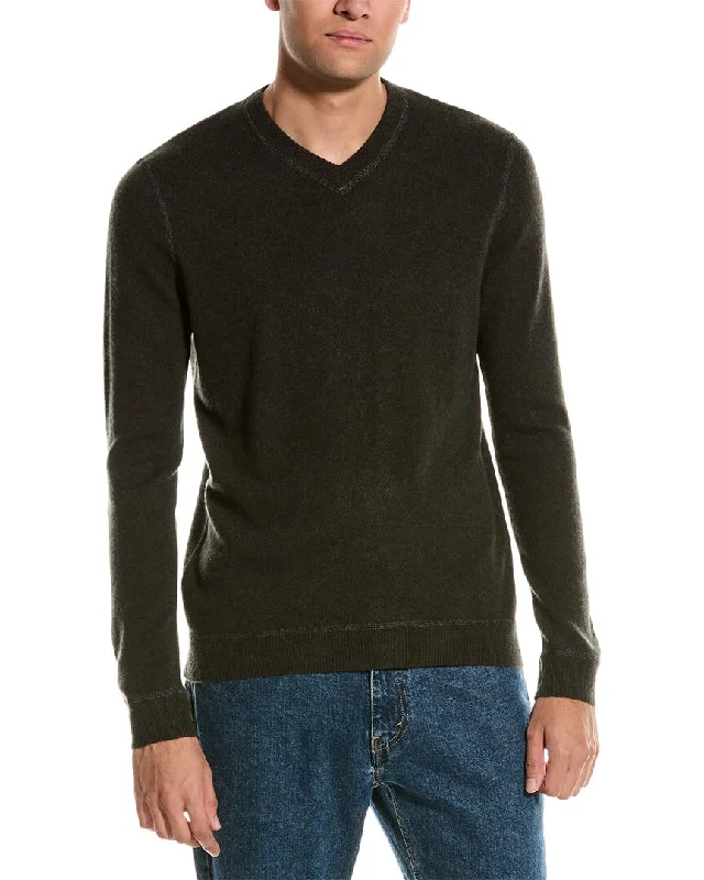 Autumn Cashmere Coverstitch Cashmere V-Neck Sweater