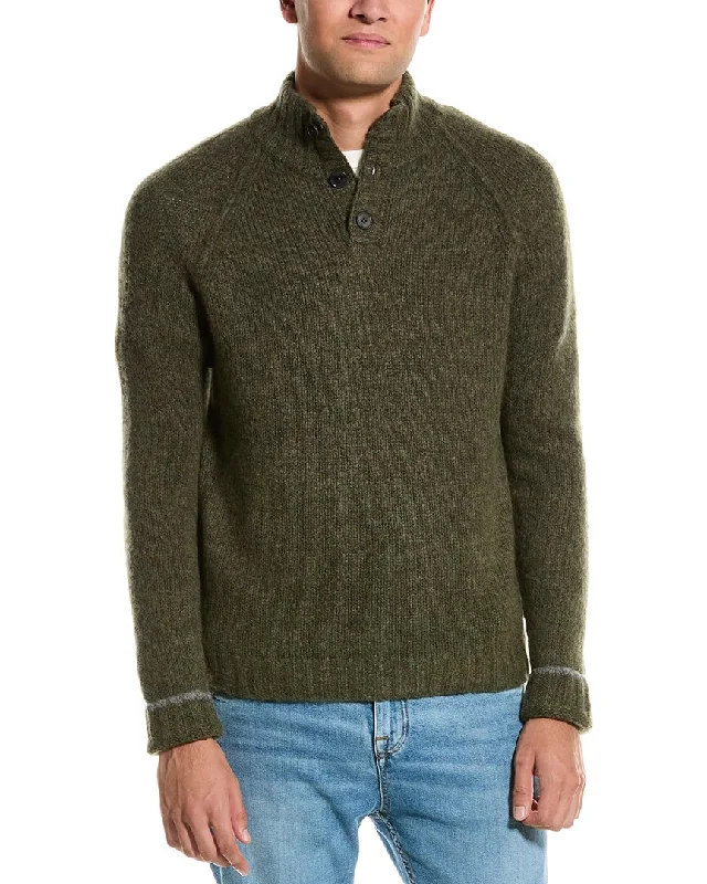 Autumn Cashmere Raglan Wool & Cashmere-Blend Mock Sweater