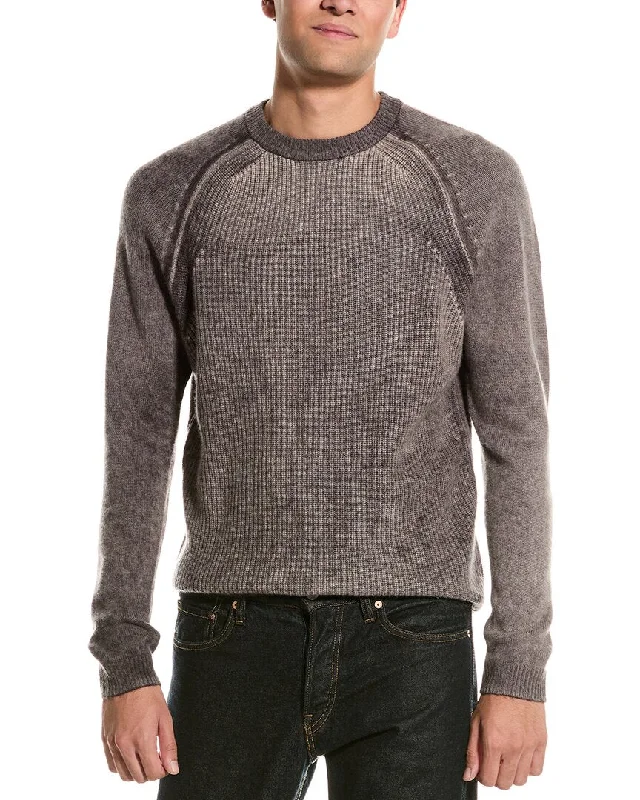 Autumn Cashmere Shaker Stitch Wool & Cashmere-Blend Crewneck Sweater