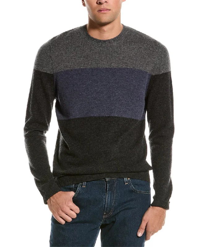 Autumn Cashmere Tri Color Cashmere Crewneck Sweater