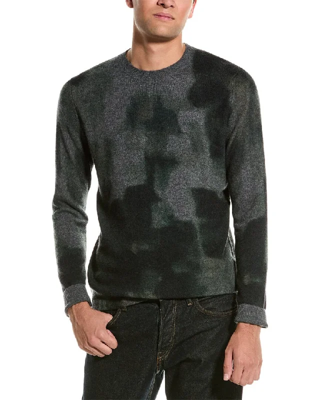 Autumn Cashmere Watercolor Wool & Cashmere-Blend Crewneck Sweater