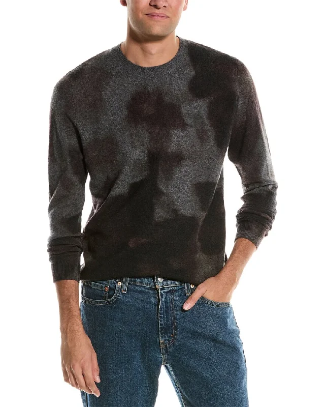 Autumn Cashmere Watercolor Wool & Cashmere-Blend Crewneck Sweater