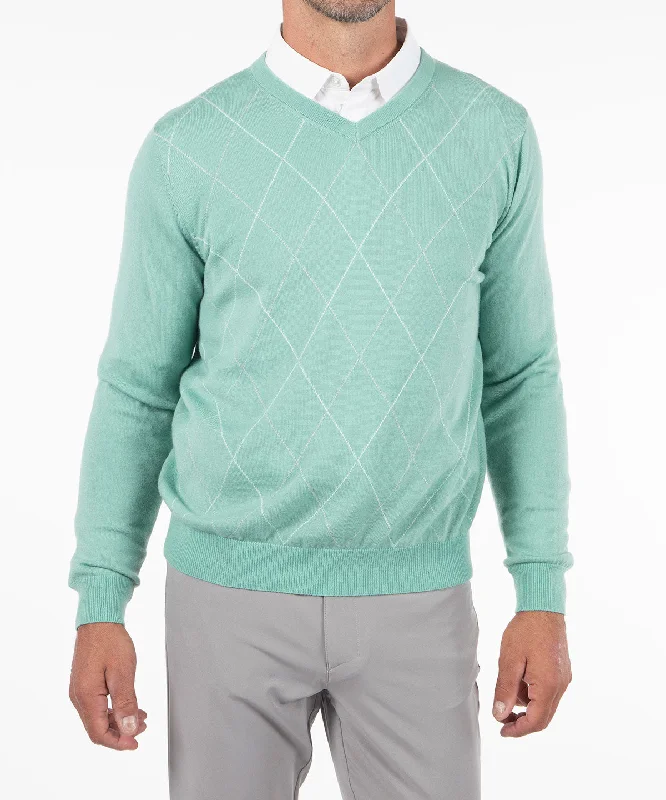 Signature Merino Argyle V-Neck Sweater