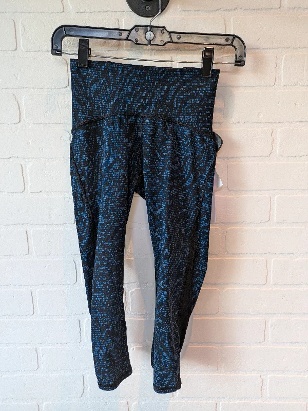 Black & Blue Athletic Leggings Capris Lululemon, Size 2